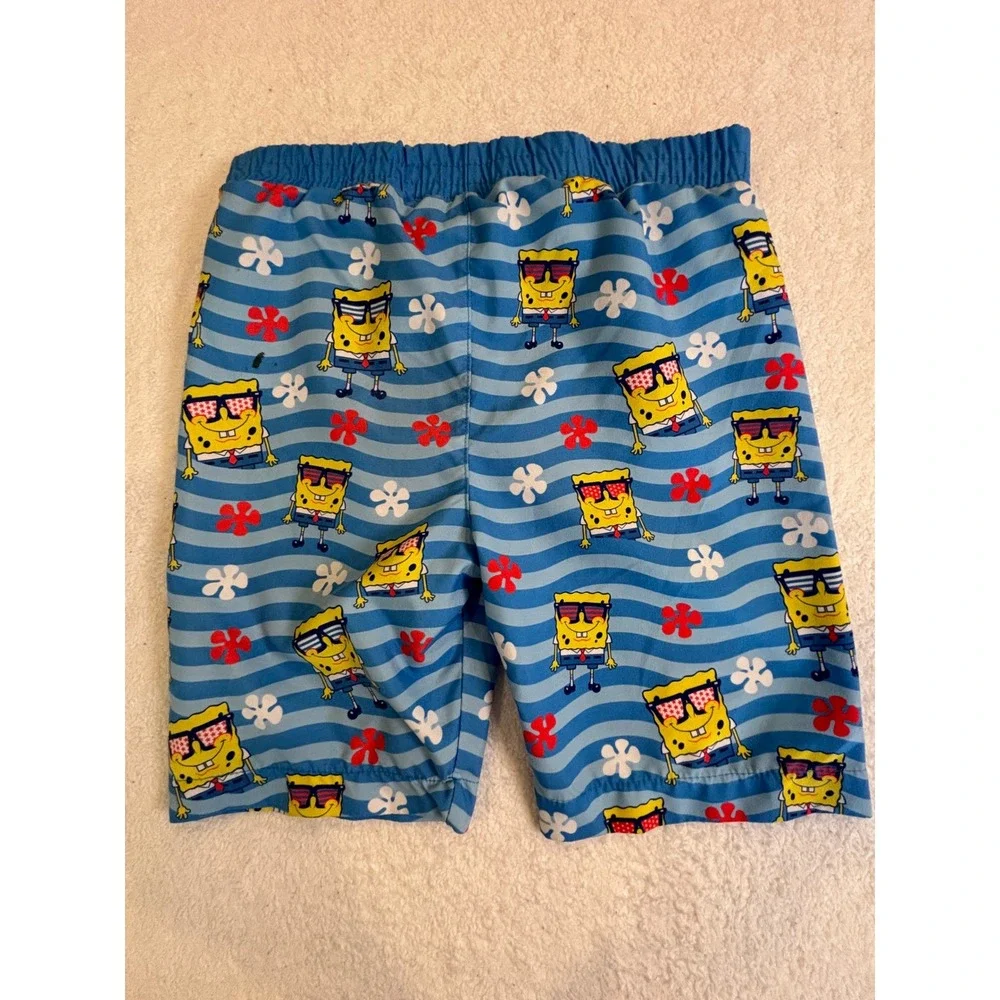 Nickelodeon‎ SpongeBob SquarePants Boys Swim Trunks Blue Striped Size 7